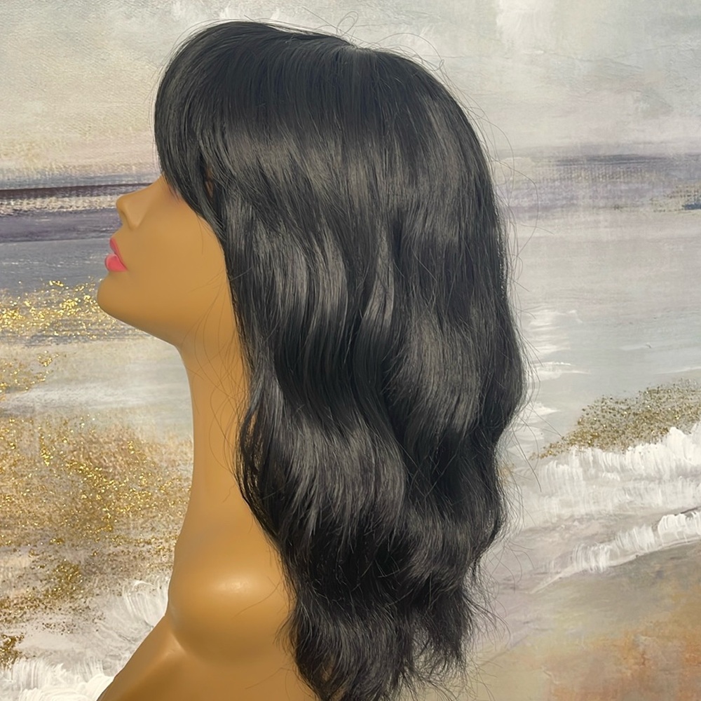 HAIR, 16” Wavy with Bangs, Black